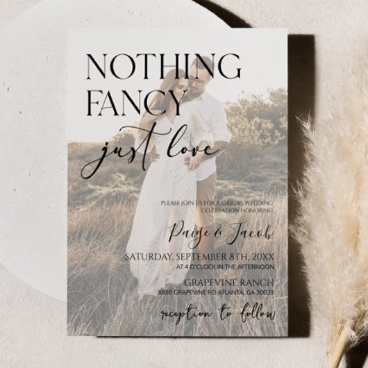 Nothing ファンシー Just Love写真カジュアル結婚の 招待状