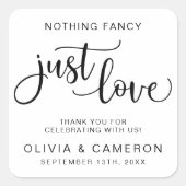 Nothing ファンシー Just Love結婚式の引き出物 スクエアシール (正面)