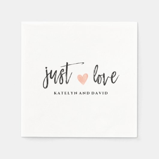 Nothing ファンシー Just Love結婚式招待状 スタンダードカクテルナプキン (正面)