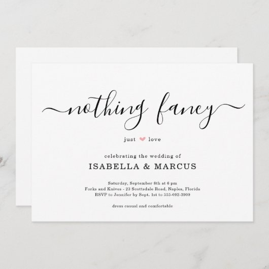 Nothing ファンシー Just Love結婚式招待状 招待状 (正面/裏面)