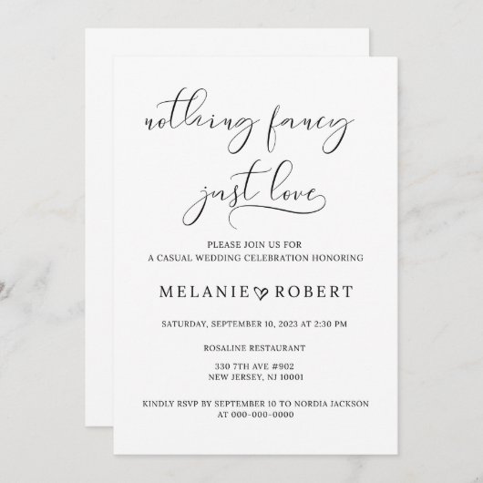Nothing ファンシー Just Love結婚式招待状 招待状 (正面/裏面)