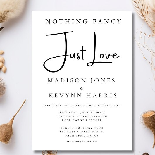Nothing ファンシー Just Love結婚式招待状 招待状