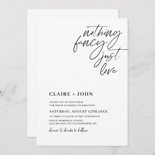 Nothing ファンシー Just Love結婚式招待状 招待状 (正面/裏面)
