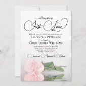 Nothing ファンシー Just Love赤面ピンク結婚ローズ 招待状 (正面)