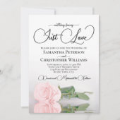 Nothing ファンシー Just Love赤面ピンク結婚ローズ 招待状 (正面)