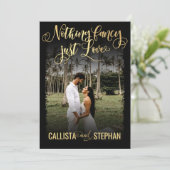 Nothing ファンシー Just Love金ゴールドブラックフォト結婚ズ 招待状 (スタンド正面)