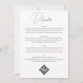 Nothing ファンシー Just Love Black & White RSVP QRコード 招待状 (裏面)