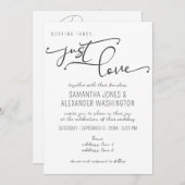 Nothing ファンシー Just Love Black & White RSVP QRコード 招待状 (正面/裏面)