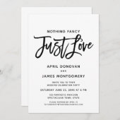 Nothing ファンシー Just Love Brushタイポグラフィ 招待状 (正面/裏面)