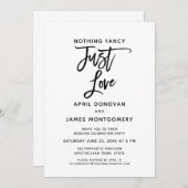 Nothing ファンシー Just Love Brushタイポグラフィ 招待状 (正面/裏面)
