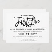 Nothing ファンシー Just Love Brushタイポグラフィ 招待状 (正面/裏面)