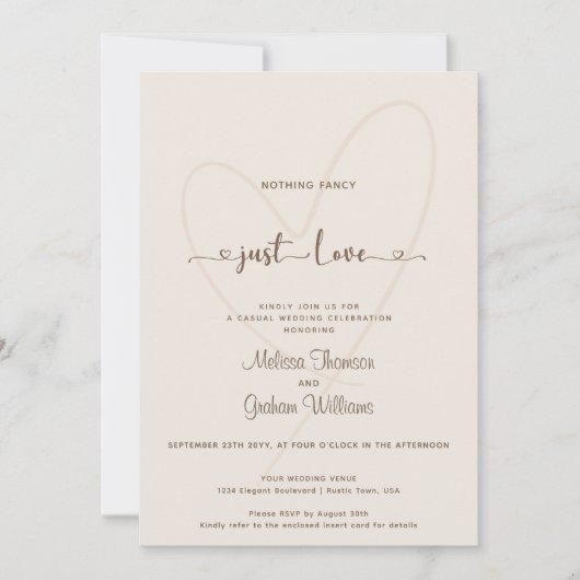 Nothing ファンシー Just Love desert beige結婚's 招待状 (正面)