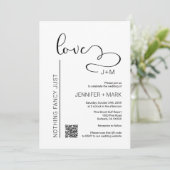 Nothing ファンシー Just Love Minimalistハート+ QRコード 招待状 (スタンド正面)