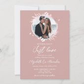 Nothing ファンシー Just Love Photo Pink'結婚s 招待状 (正面)
