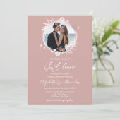 Nothing ファンシー Just Love Photo Pink'結婚s 招待状 (スタンド正面)