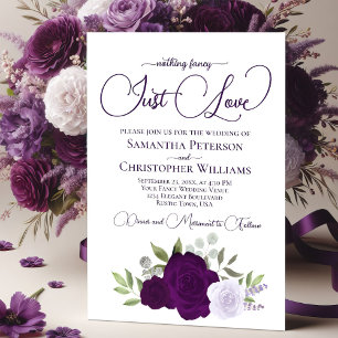 Nothing ファンシー Just Love Purple Bohoバラ結婚ズ 招待状