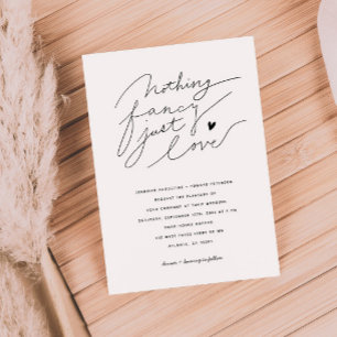 Nothing ファンシー Just Love Scriptタイポグラフィ結婚 招待状