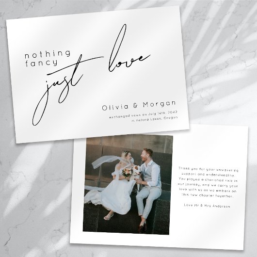 Nothing ファンシー Just Love Script Photo結婚's 案内状