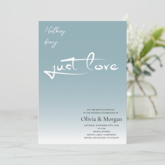 Nothing ファンシー Just Love Script QR Code 結婚's 招待状 (スタンド正面)