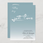 Nothing ファンシー Just Love Script QR Code 結婚's 招待状 (正面/裏面)