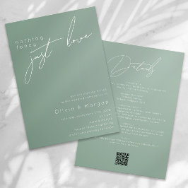 Nothing ファンシー Just Love Script QR Code 結婚's 招待状