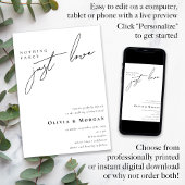 Nothing ファンシー Just Love Script QR Code 結婚's 招待状