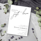 Nothing ファンシー Just Love Script QR Code 結婚's 招待状