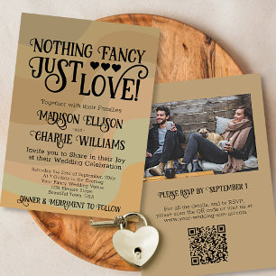 Nothing ファンシー Just Love Tan QR Code Photo 結婚's 招待状