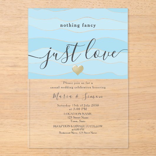 Nothing ファンシー Just Love Wedding Reception アクリル招待状 (正面)