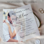 Nothing ファンシー Just Love Wedding Reception ベラム紙招待状<br><div class="desc">お祝結婚友達や家族にエロペーションやプライベートの招待状を発表し、お祝いに招待状するのに最適なシックなvellumウェディングレセプションのとスタイルの愛カジュアル。書の台本とスワッシュとクリーンなファンシータイポグラフィを融合した「Nothing エレガント Just Love」というフレーズを取り入れた招待状は、お客様の結婚のお知らせや披露宴の招き、お客様の名前をシグネチャーのような台本にエレガントは、美しく表れている。お客様の写真またはお気に入りの当社のコーディネートの色またはフォトカードのストックの背景の1つを組み合わせて洗練されたタイムレスな組み合わせ無地の（Vellum Overlay Collectionsの私たちの背景を参照するか、リンクについてメッセージを表示）。</div>