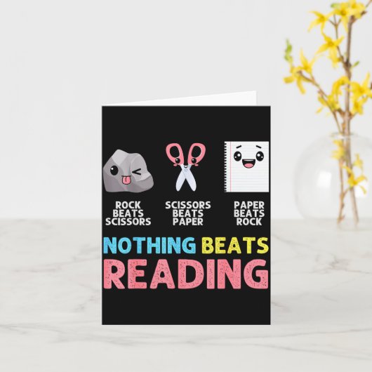 Nothing Beats Reading Funny Rock Paper Scissors  カード (黄色い花)