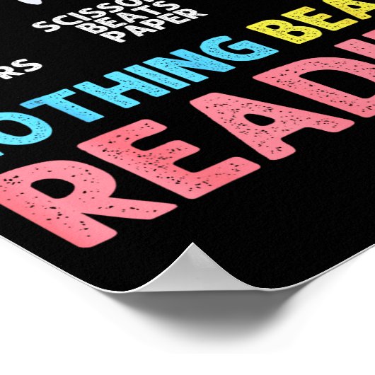 Nothing Beats Reading Funny Rock Paper Scissors  ポスター (角)