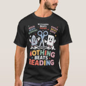 Nothing Beats Reading Teacher Librarian Rock Paper Tシャツ (正面)