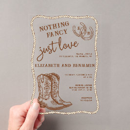Nothing Fancy Just Love ウェスタンホースシュー ウェディング アクリル招待状