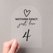 Nothing Fancy Just Love ウェディングテーブル番号札 アクリル招待状 (インサイチュ (ポータブル))