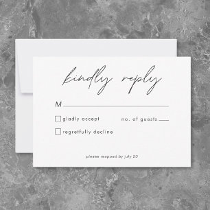Nothing Fancy Just Love ミニマリスト結婚式 出欠カード