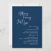 Nothing Fancy Just Love モダンな結婚式のディナーパーティー 招待状 (正面)