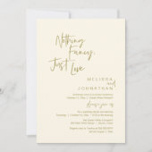 Nothing Fancy Just Love モダンな結婚式のディナーパーティ 招待状 (正面)