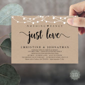 Nothing Fancy Just Love ラスティックな結婚披露宴 招待状
