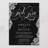 Nothing Fancy Just Love Black Lace Wedding 招待状 (正面)