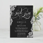 Nothing Fancy Just Love Black Lace Wedding 招待状 (スタンド正面)