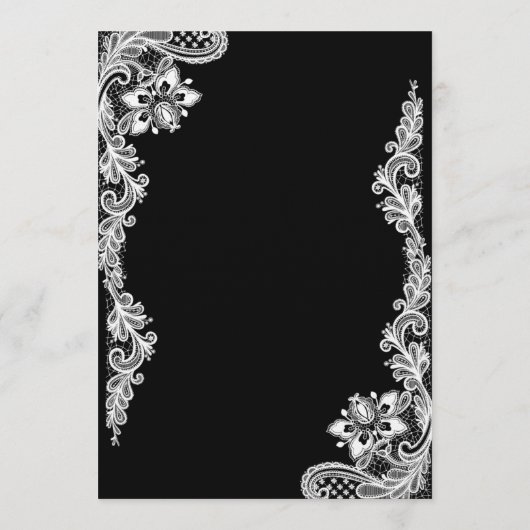 Nothing Fancy Just Love Black Lace Wedding 招待状 (裏面)