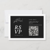 Nothing Fancy Just Love Black White QR-code RSVP  (正面)