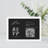 Nothing Fancy Just Love Black White QR-code RSVP  (スタンド正面)