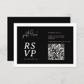 Nothing Fancy Just Love Black White QR-code RSVP  (正面/裏面)
