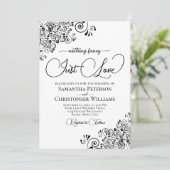 Nothing Fancy Just Love Black & White Wedding 招待状 (スタンド正面)