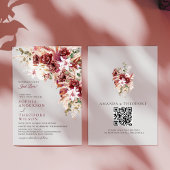 Nothing Fancy Just Love Burgundy Floral Qr Wedding 招待状