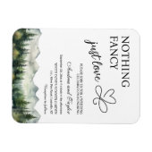 Nothing Fancy Just Love Casual Wedding Invitation マグネット (横)