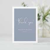 Nothing Fancy Just Love Dusty Blue Elegant Wedding サンキューカード (スタンド正面)
