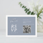 Nothing Fancy Just Love Dusty Blue QR-code RSVP  (スタンド正面)